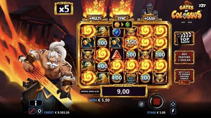 Gates of Colossus MultiChase - winning combination in the base game